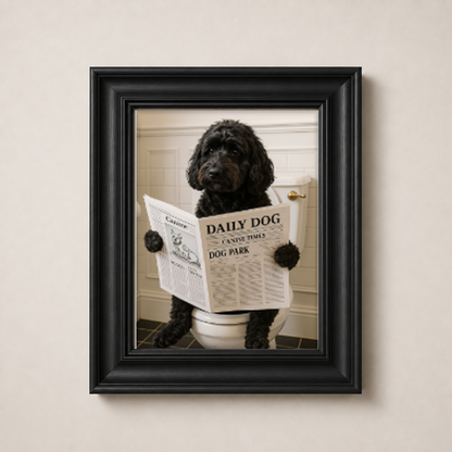 OFFER - Dogs on Bogs - Set of 12 Framed Wall Art