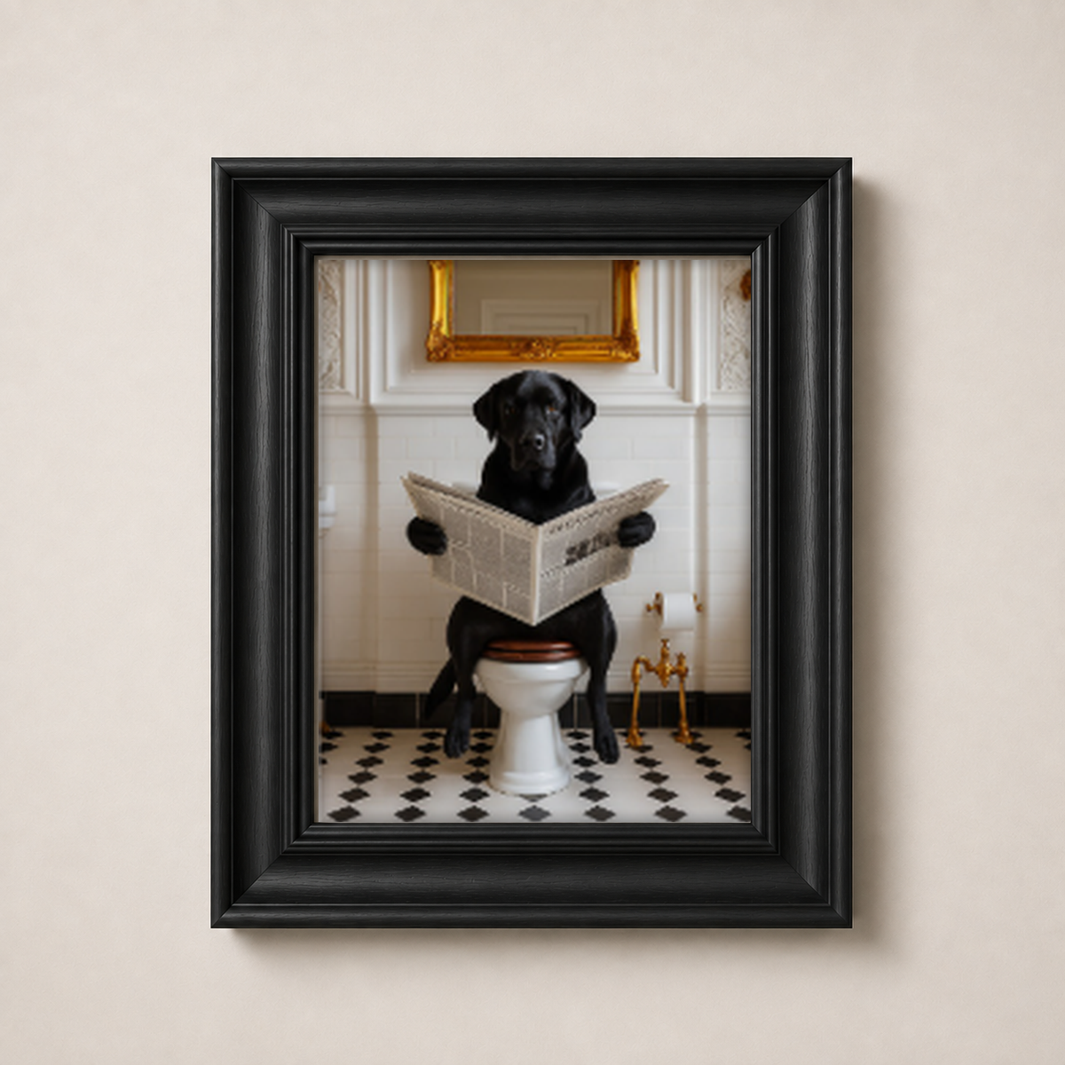 OFFER - Dogs on Bogs - Set of 12 Framed Wall Art