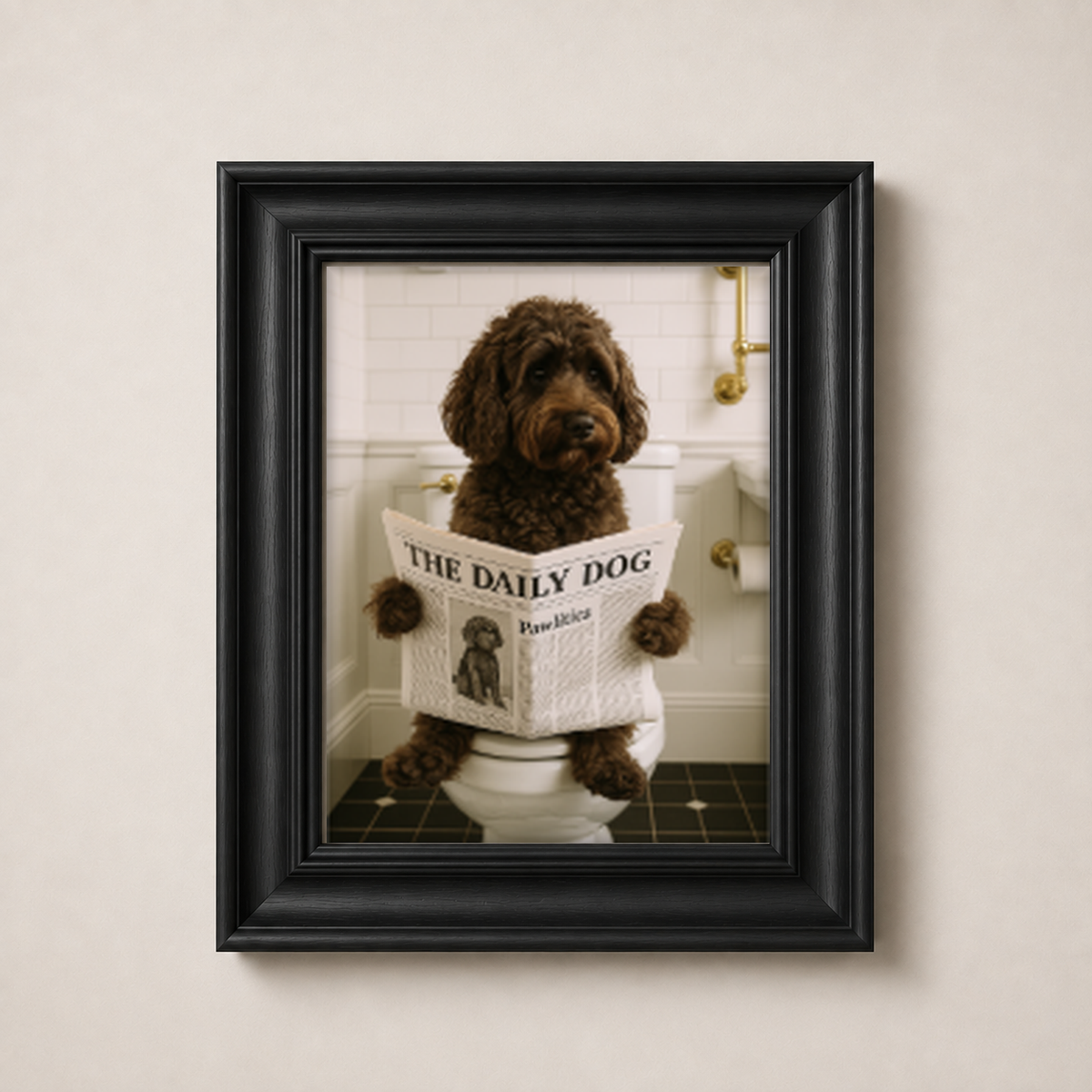 OFFER - Dogs on Bogs - Set of 12 Framed Wall Art