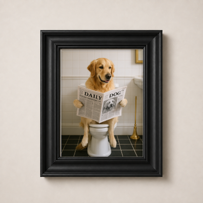 OFFER - Dogs on Bogs - Set of 12 Framed Wall Art