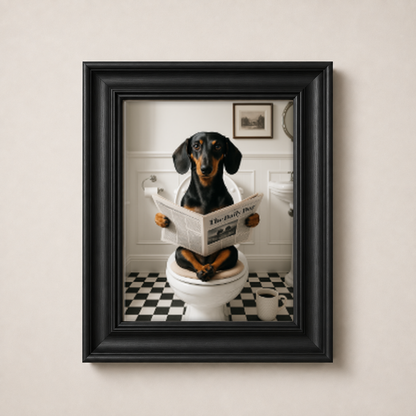 OFFER - Dogs on Bogs - Set of 12 Framed Wall Art