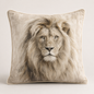 Neutral Lion Velvet Cushion - 60 x 60