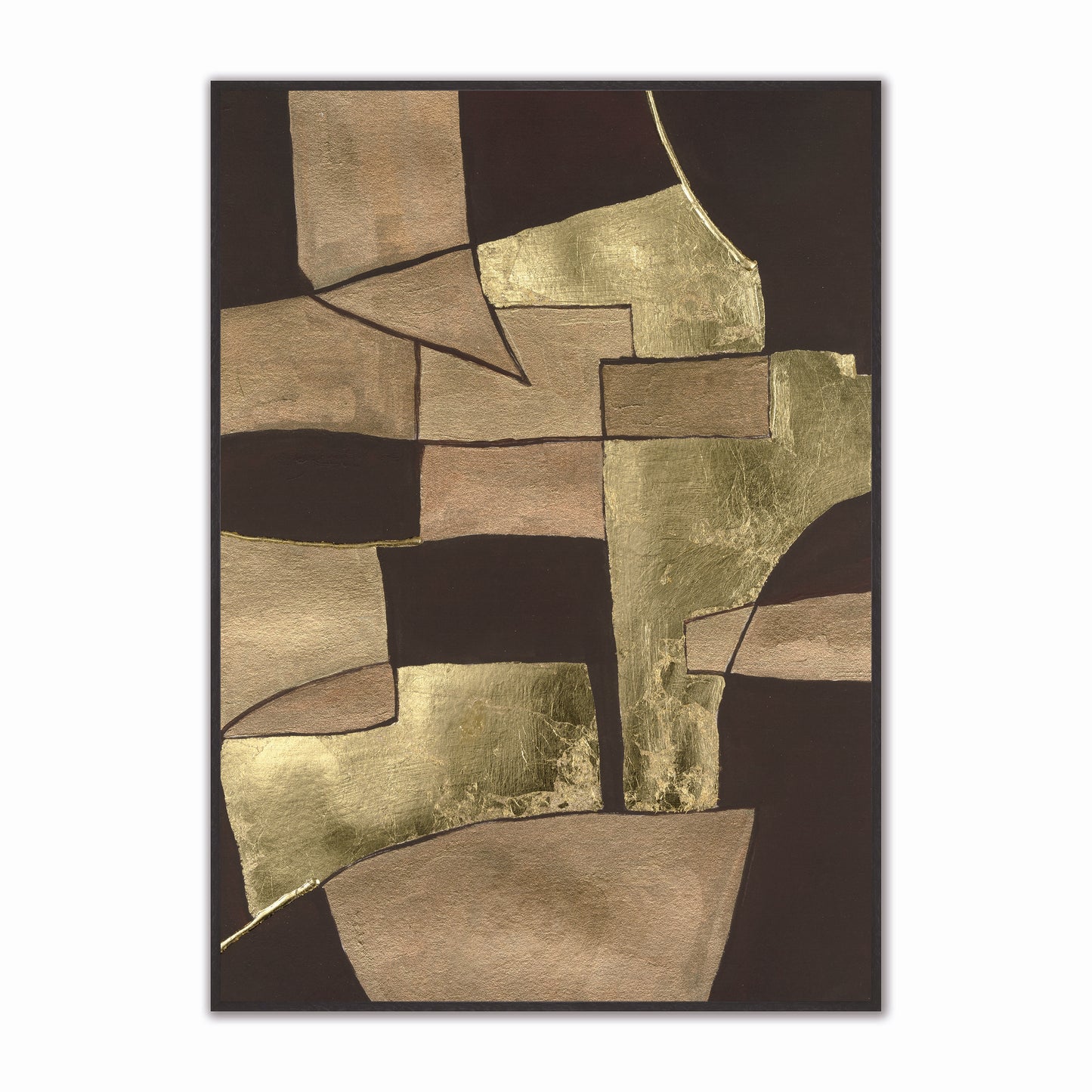 Abstract Black Pastiche Velvet Canvas Art