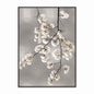 White Blossom on Silver 2 Velvet Canvas