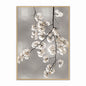White Blossom on Silver 2 Velvet Canvas