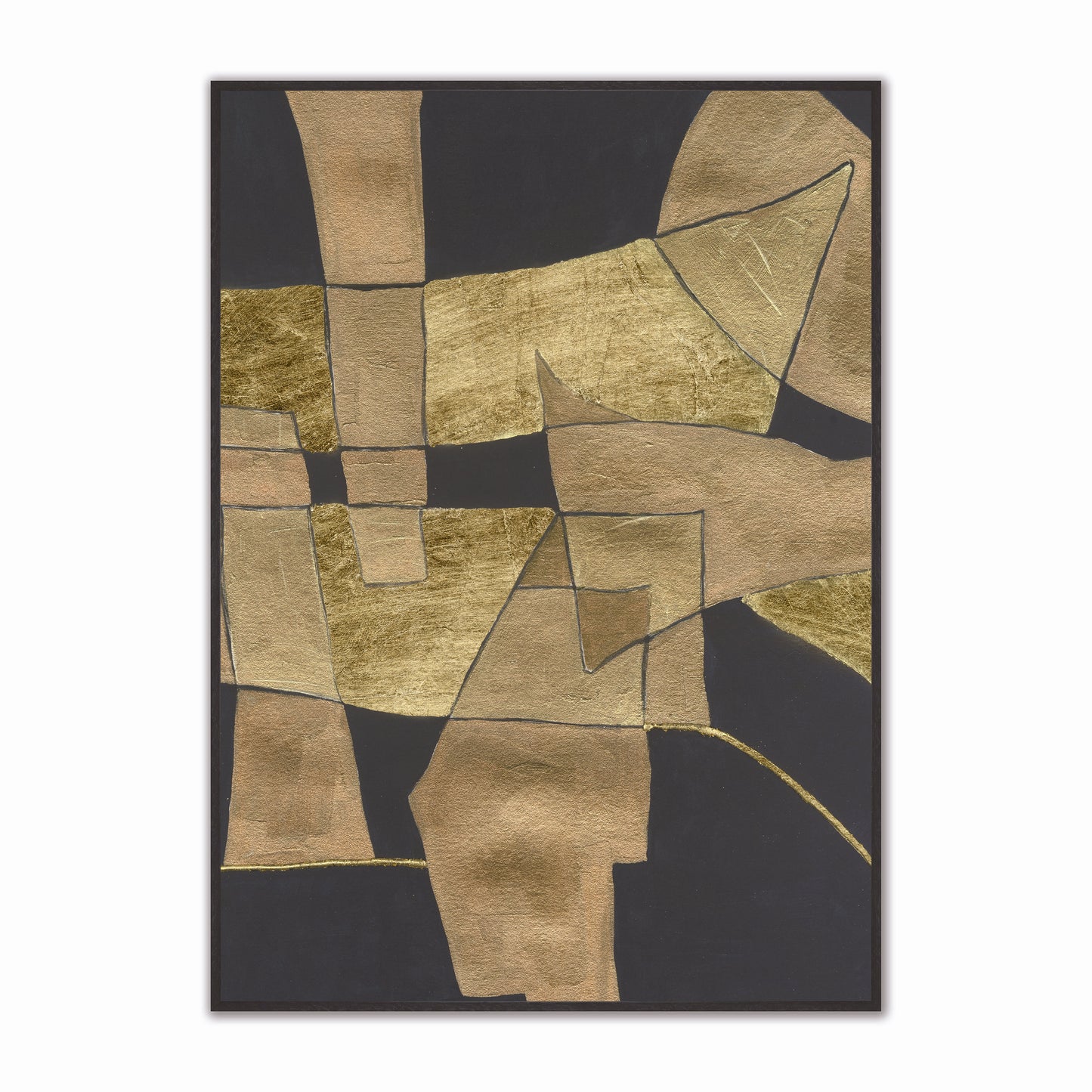 Abstract Charcoal Pastiche Velvet Canvas Art