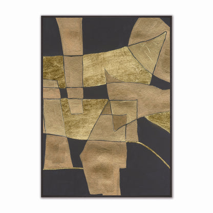 Abstract Charcoal Pastiche Velvet Canvas Art