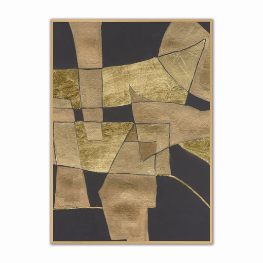 Abstract Charcoal Pastiche Velvet Canvas Art