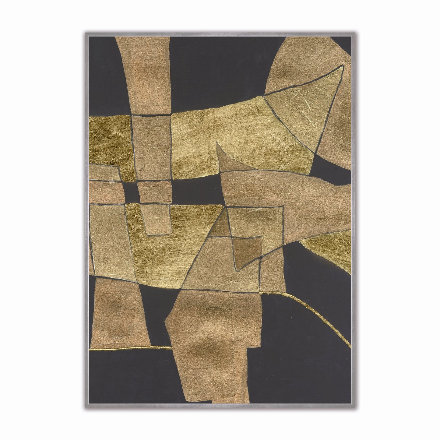 Abstract Charcoal Pastiche Velvet Canvas Art