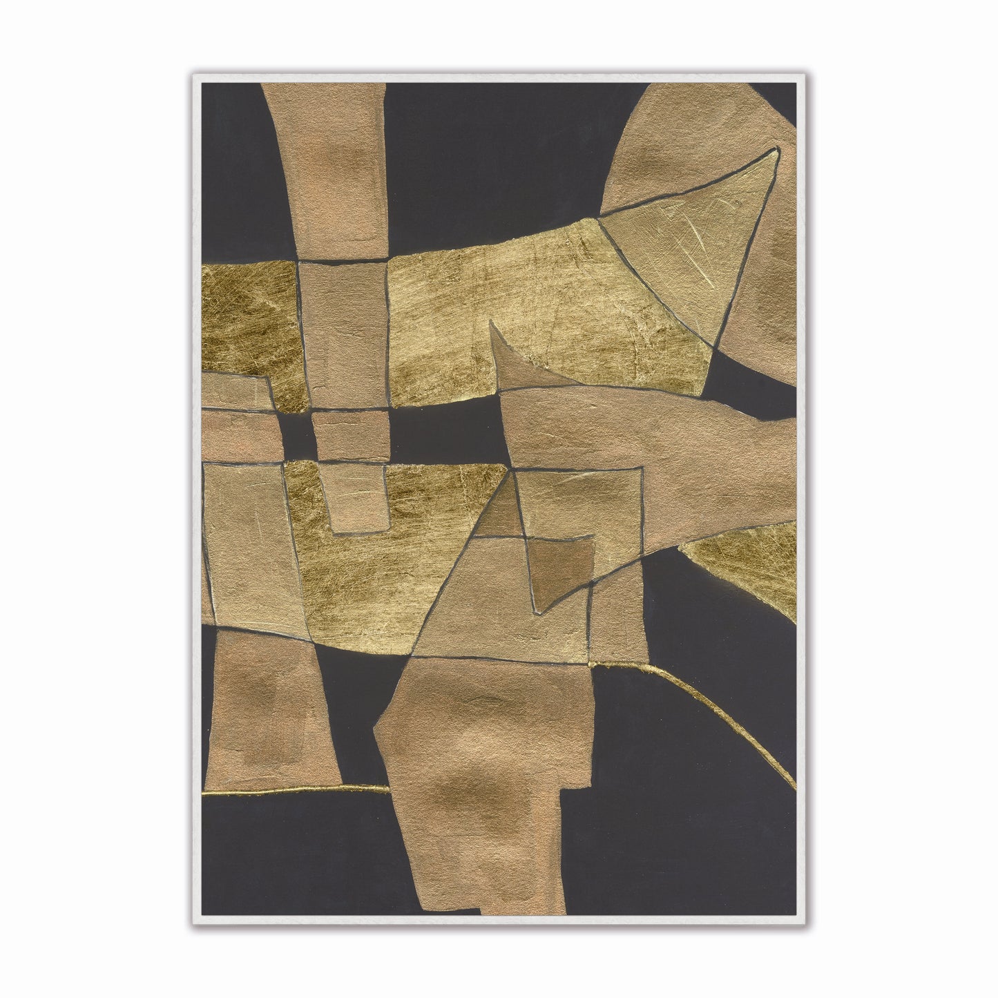 Abstract Charcoal Pastiche Velvet Canvas Art