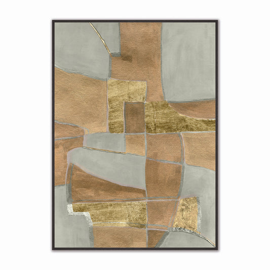 Abstract Cream Pastiche Velvet Canvas Art