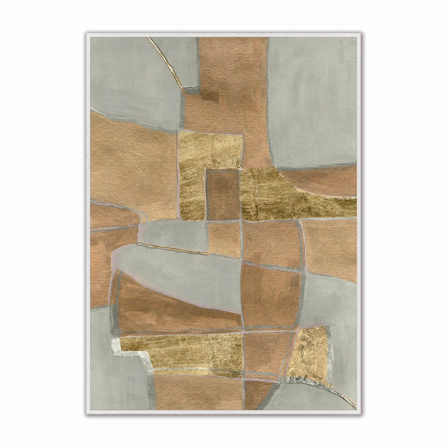 Abstract Cream Pastiche Velvet Canvas Art