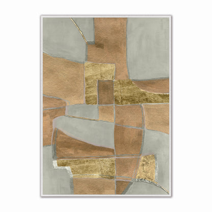 Abstract Cream Pastiche Velvet Canvas Art