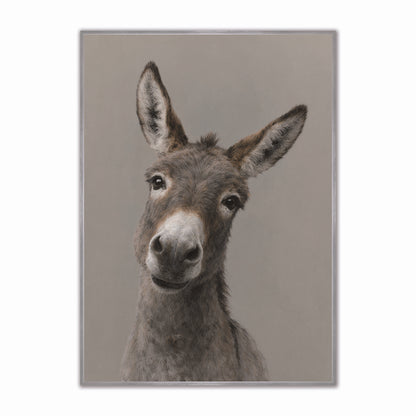 Curious Donkey Velvet Canvas Art