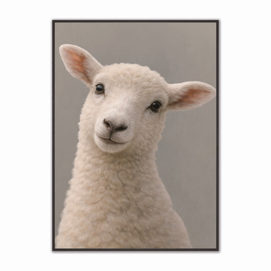 Curious Sheep Velvet Canvas Art