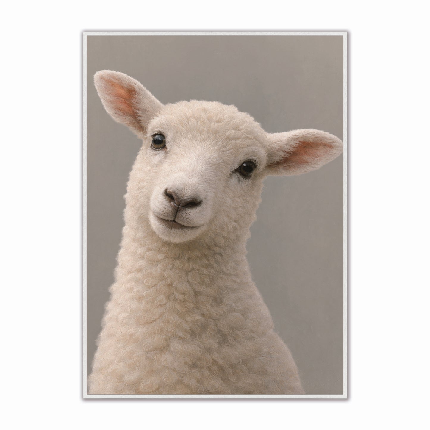 Curious Sheep Velvet Canvas Art