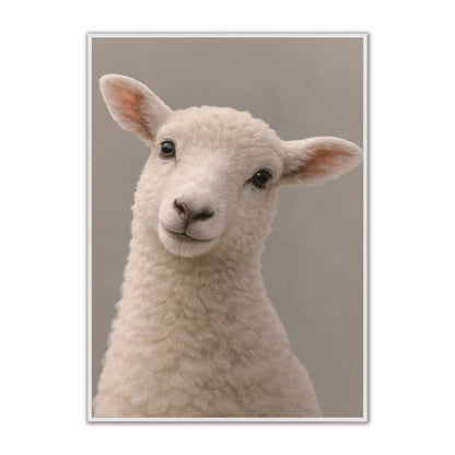 Curious Sheep Velvet Canvas Art