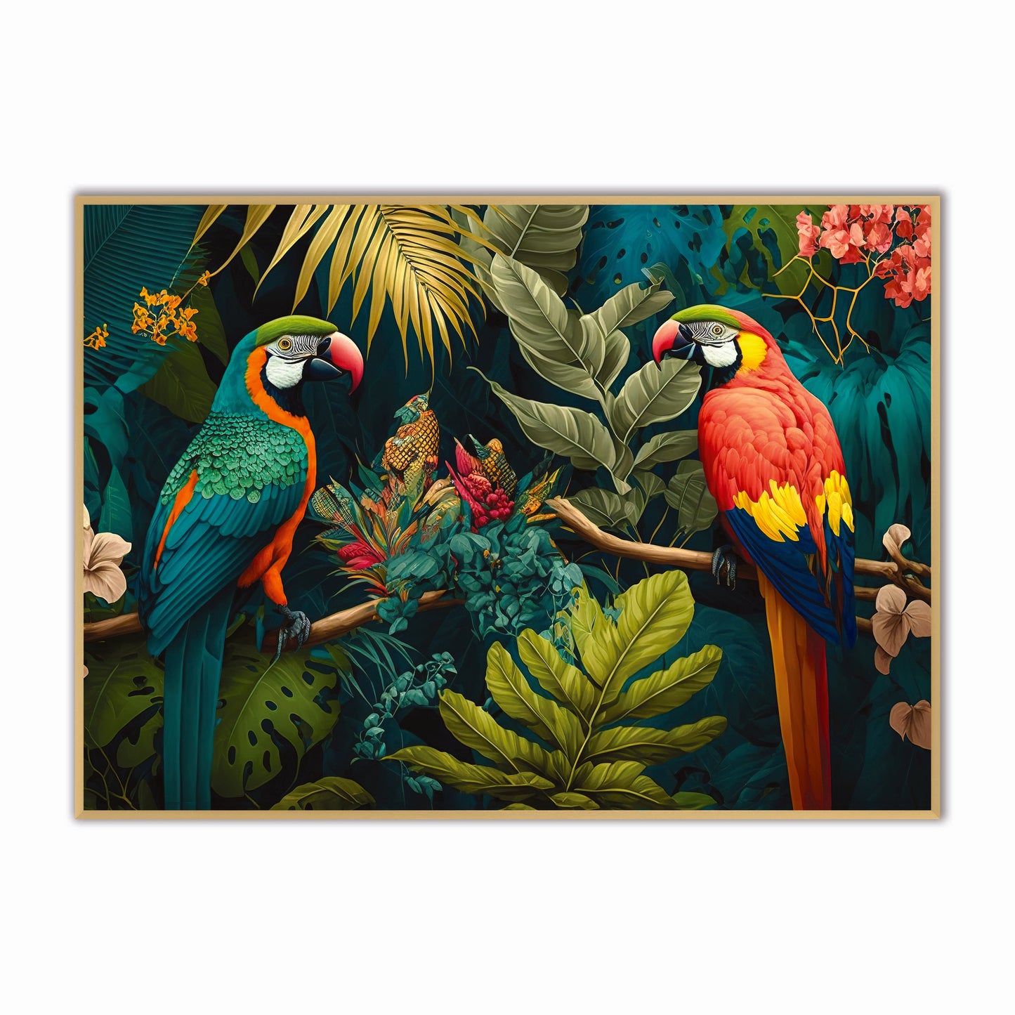 Jungle Parrot Velvet Canvas