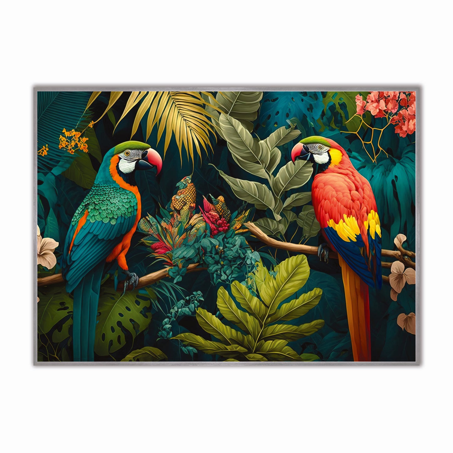 Jungle Parrot Velvet Canvas