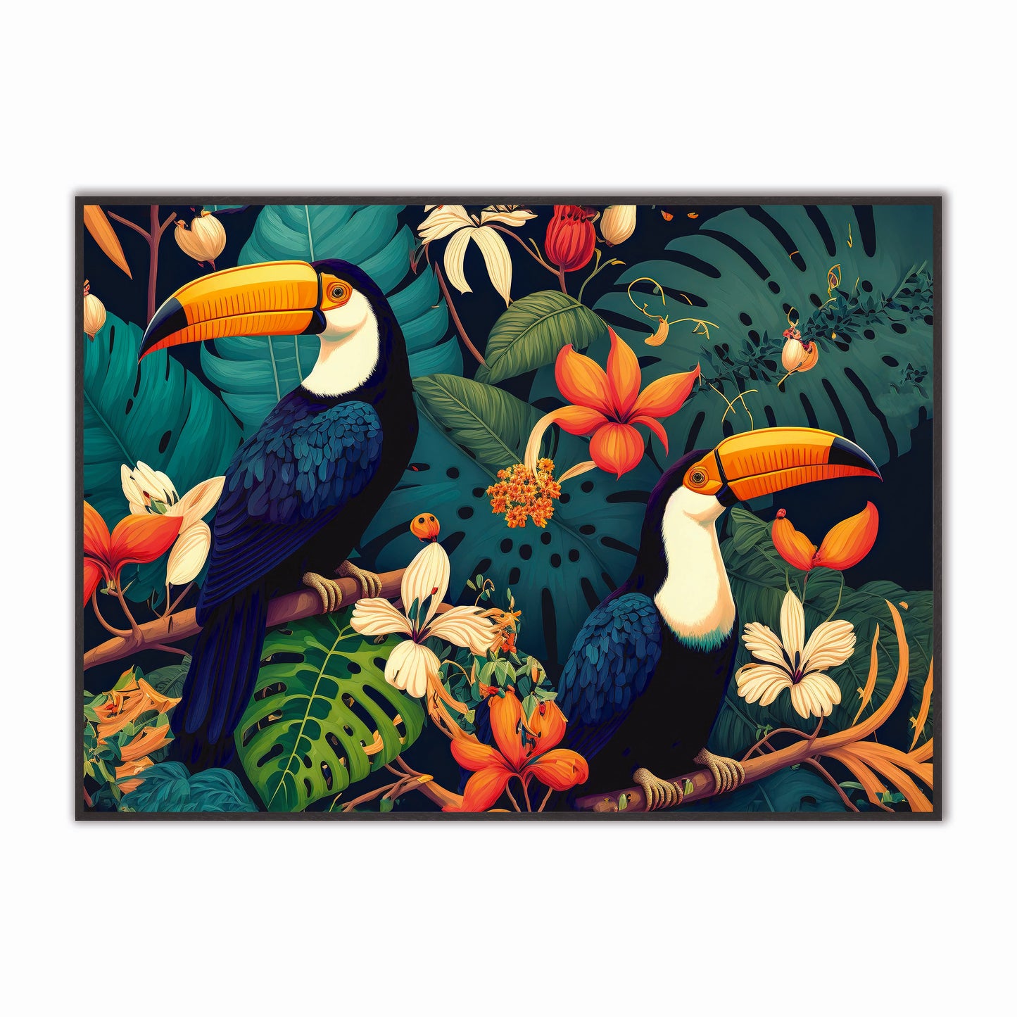 Jungle Toucan Velvet Canvas