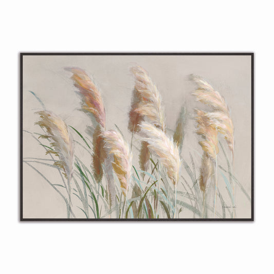 Neutral Pampas Grasses Velvet Canvas Art