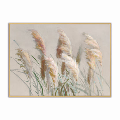 Neutral Pampas Grasses Velvet Canvas Art