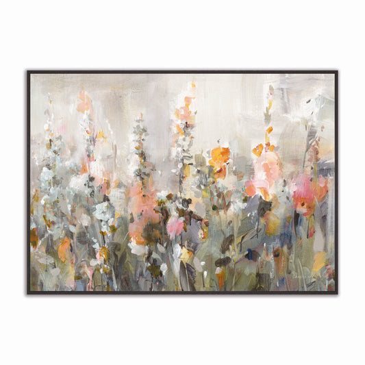 Rustic Garden Peach Landscape Velvet Canvas Art