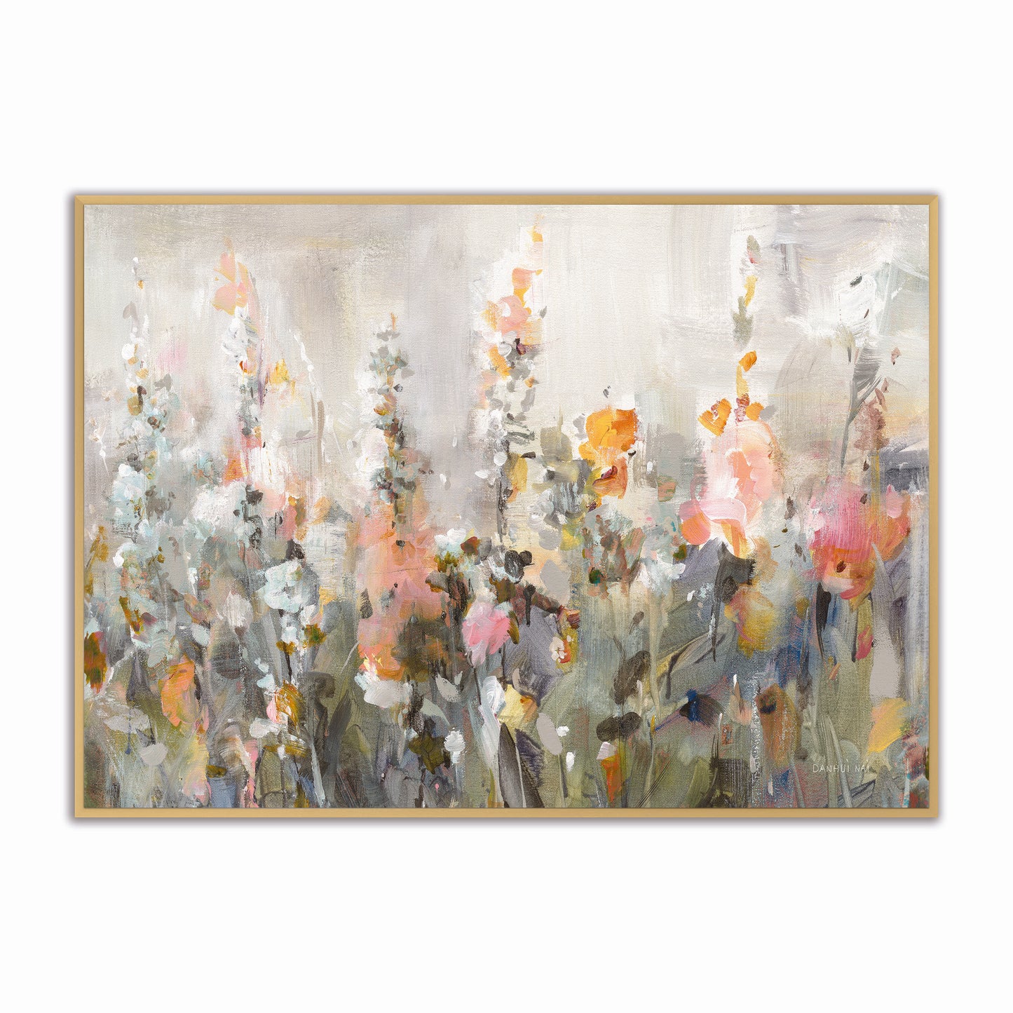 Rustic Garden Peach Landscape Velvet Canvas Art