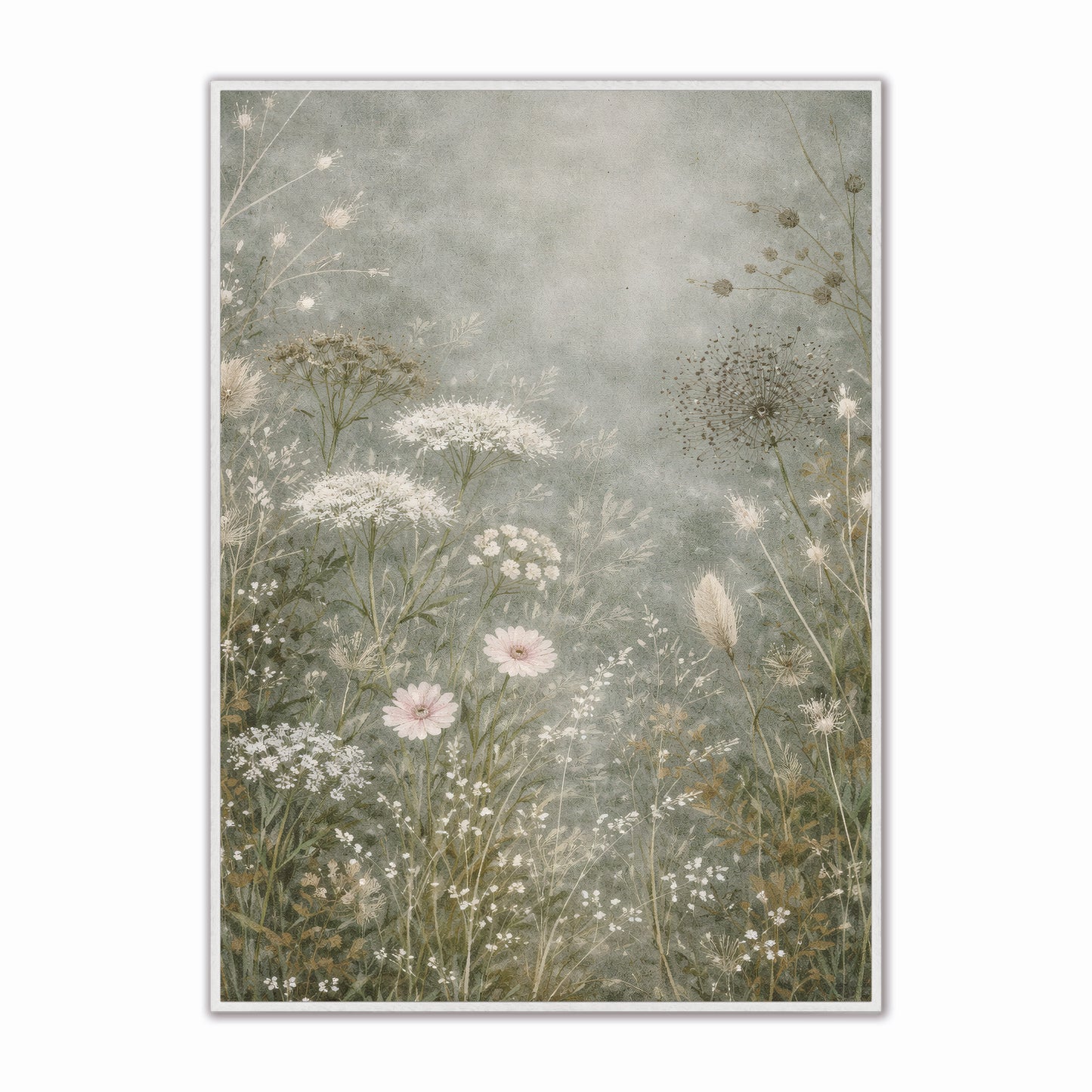 Abstract Spring Meadow 1 Velvet Canvas Art