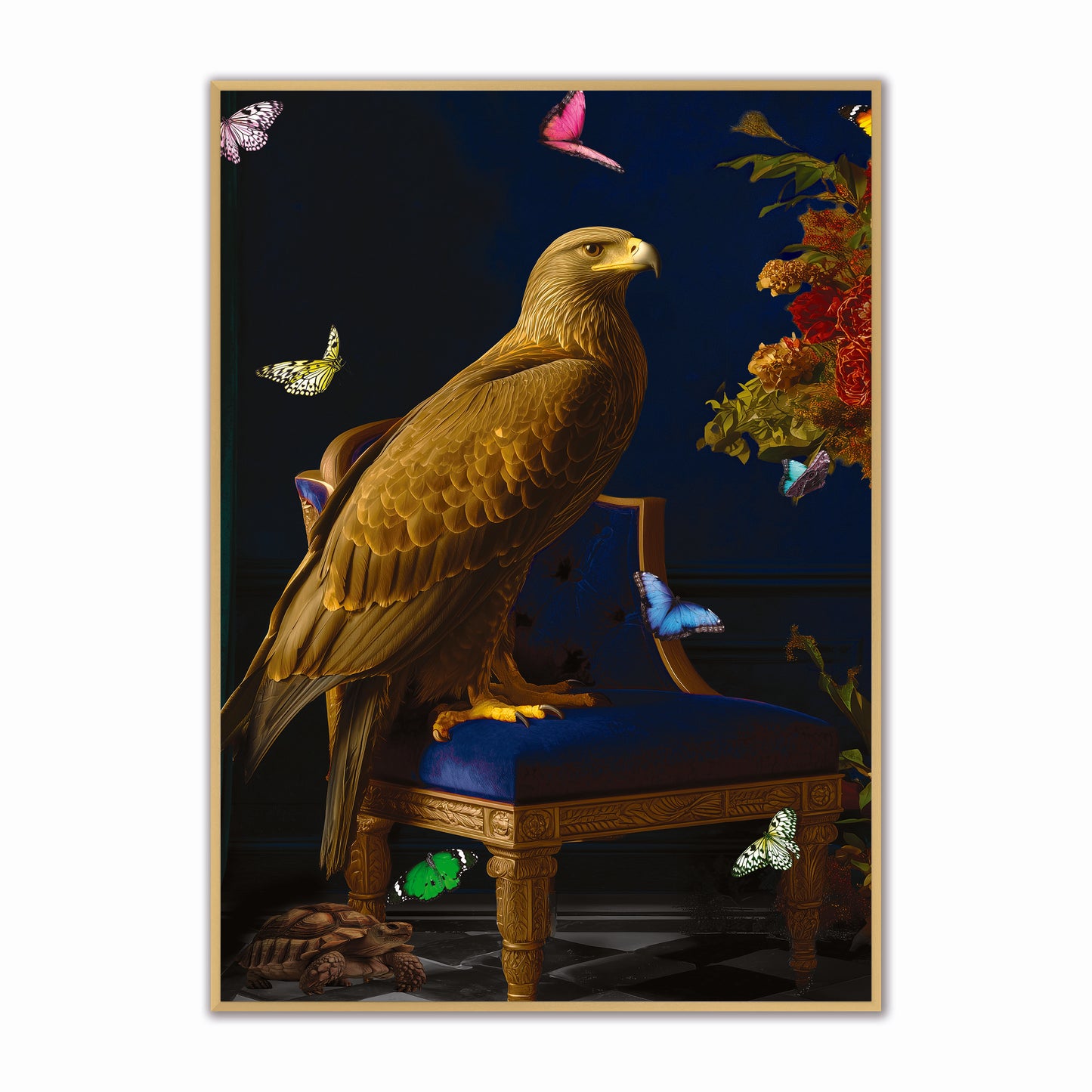 Stately Eagle Velvet Canvas Art