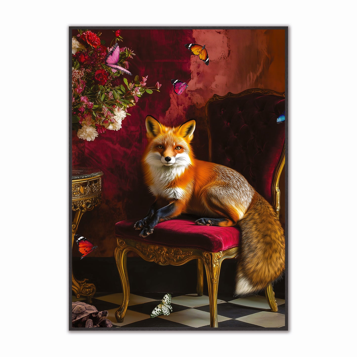 Stately Fox Velvet Canvas
