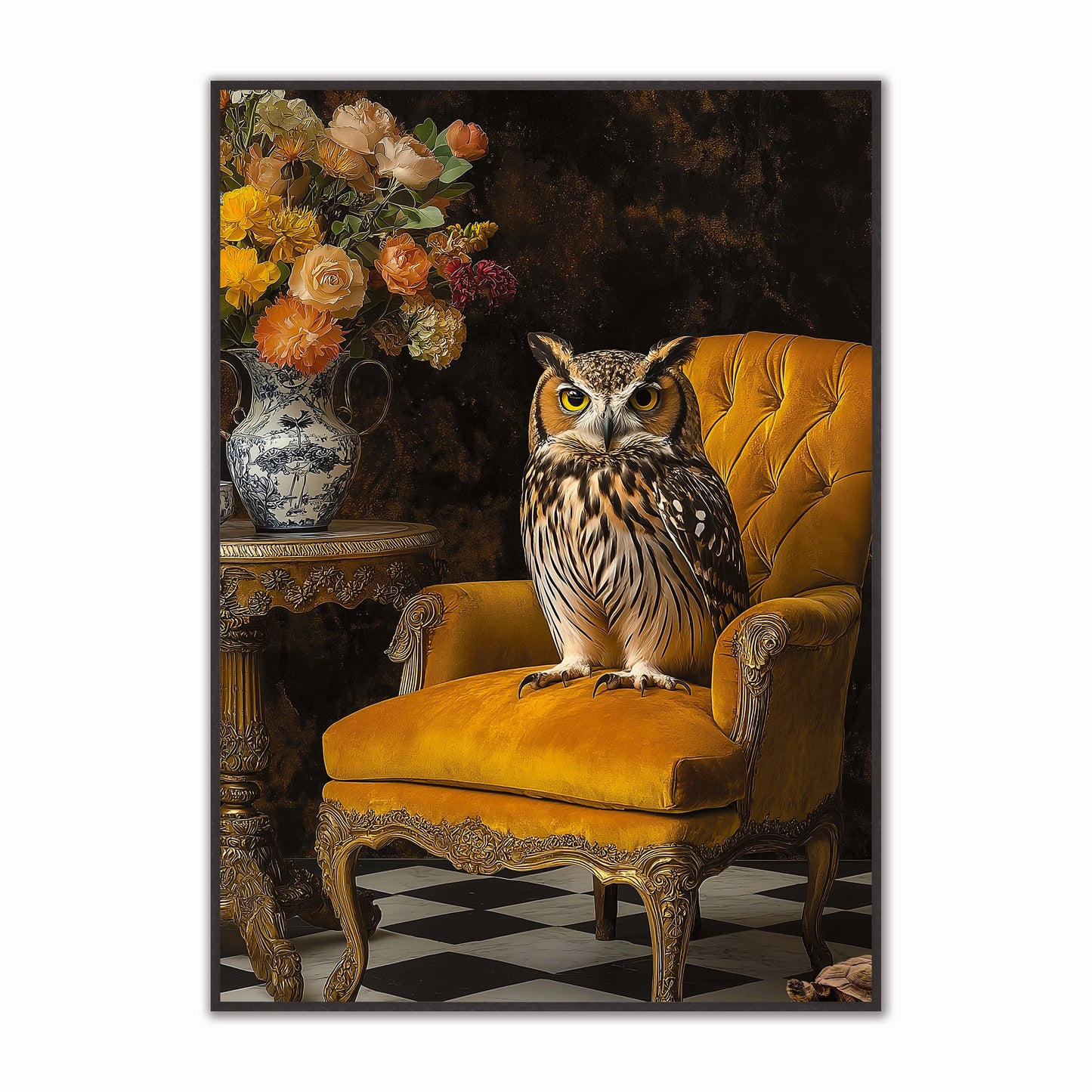 Stately Owl Velvet Canvas