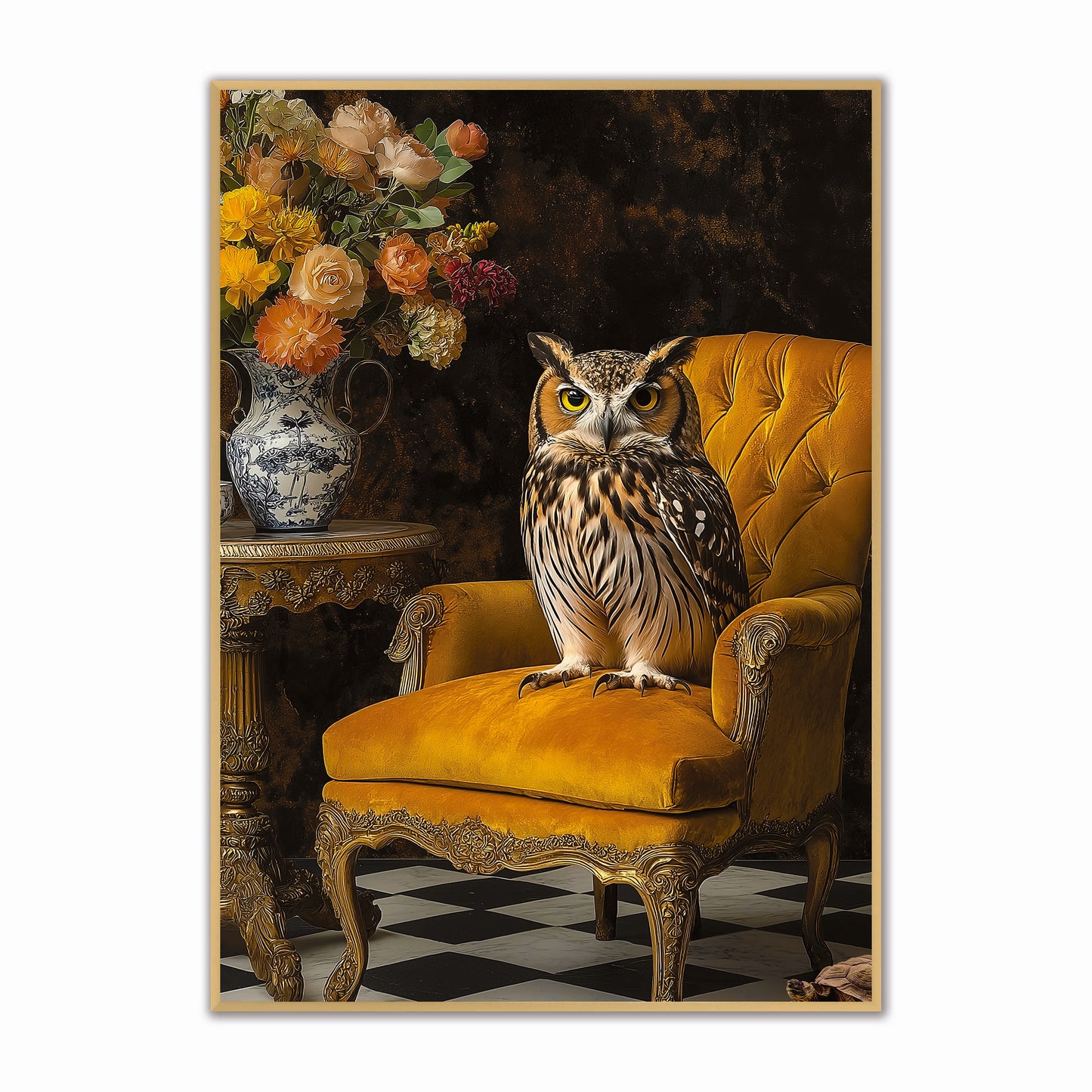 Stately Owl Velvet Canvas