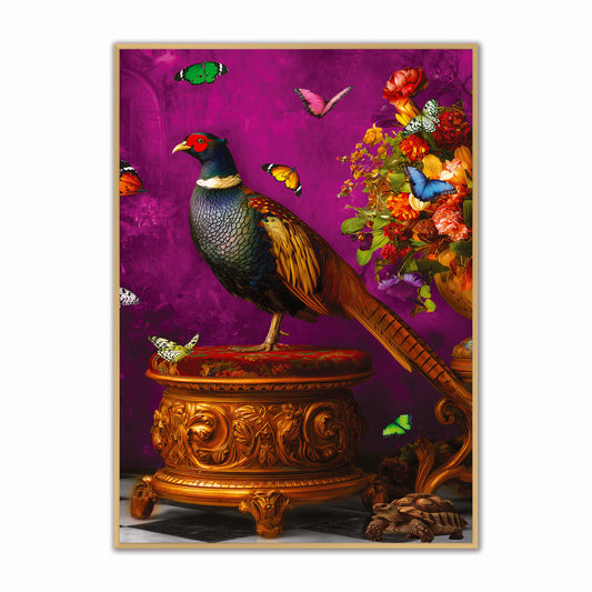 Stately Pheasant Velvet Canvas Art