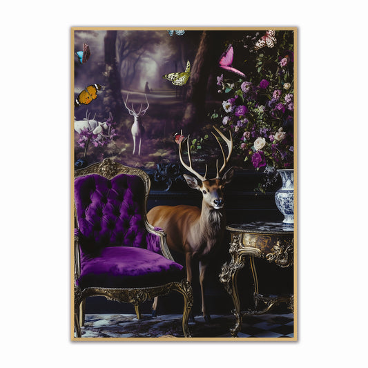Stately Stag Velvet Canvas