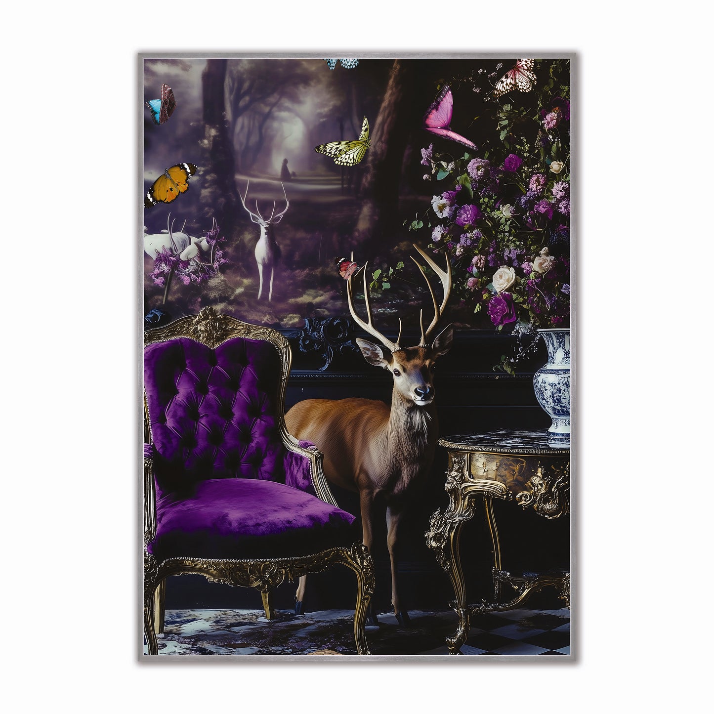 Stately Stag Velvet Canvas