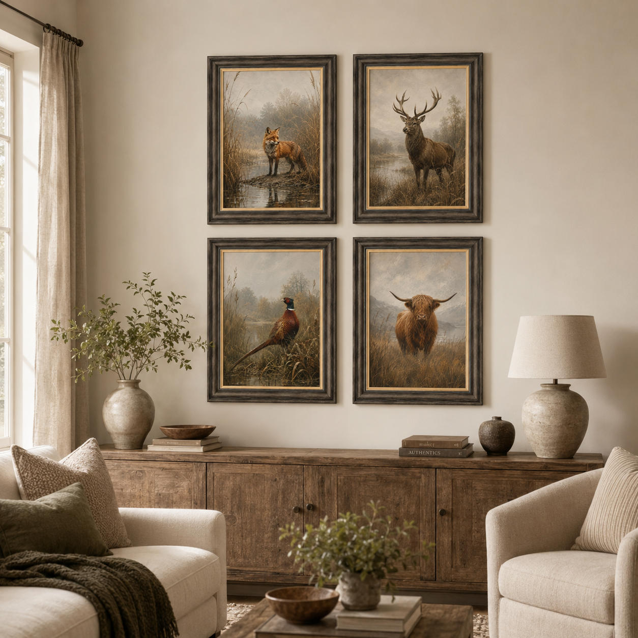 Moorland Fox Framed Wall Art