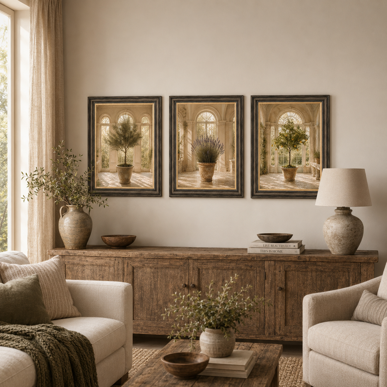 Rustic Potted Lemon Tree Framed Wall Art